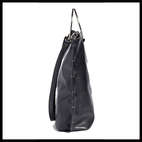 LARGE BLACK CROSSBODY TOTE BAG - Picture 6 of 8